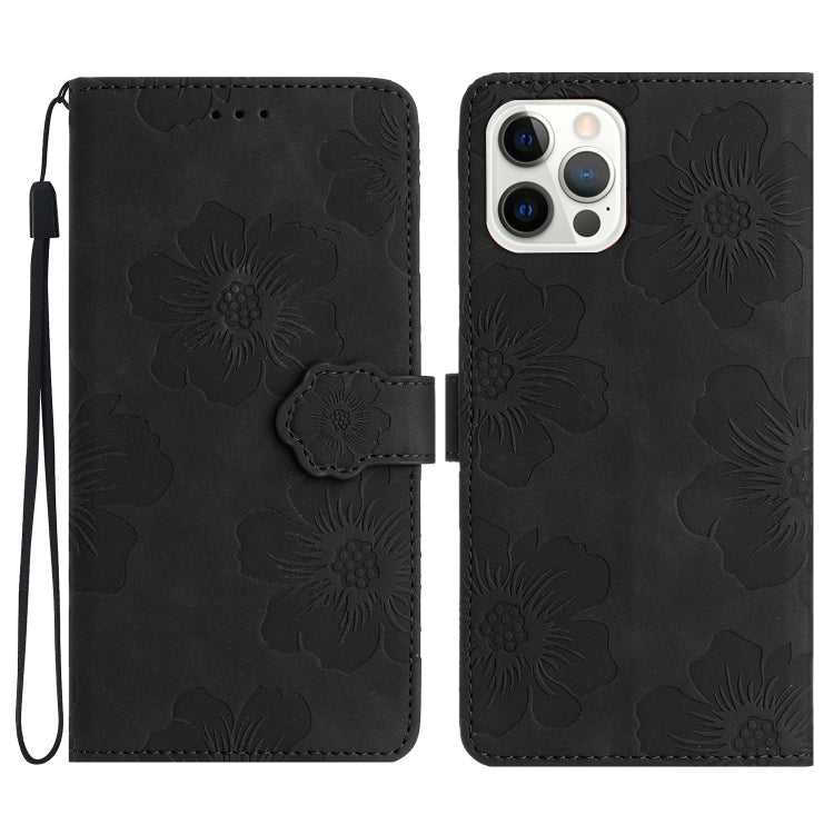 Flower Embossing Pattern Leather Phone Case, For iPhone 16, For iPhone 15 Pro Max, For iPhone 15 Pro, For iPhone 15 Plus