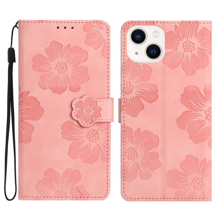 Flower Embossing Pattern Leather Phone Case, For iPhone 16, For iPhone 15 Pro Max, For iPhone 15 Pro, For iPhone 15 Plus