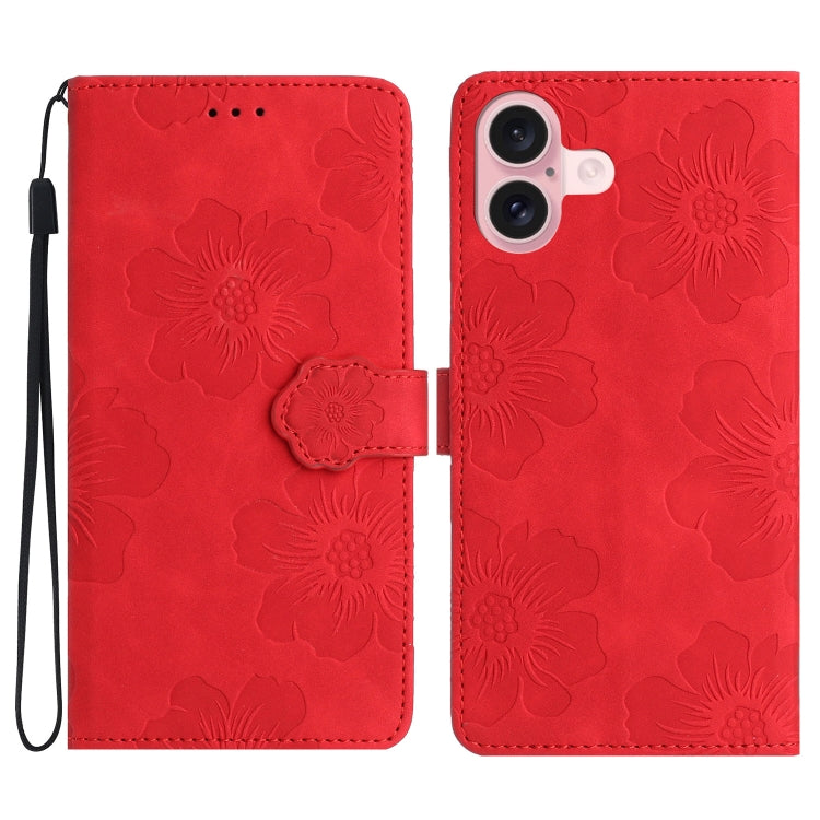Flower Embossing Pattern Leather Phone Case, For iPhone 16, For iPhone 15 Pro Max, For iPhone 15 Pro, For iPhone 15 Plus