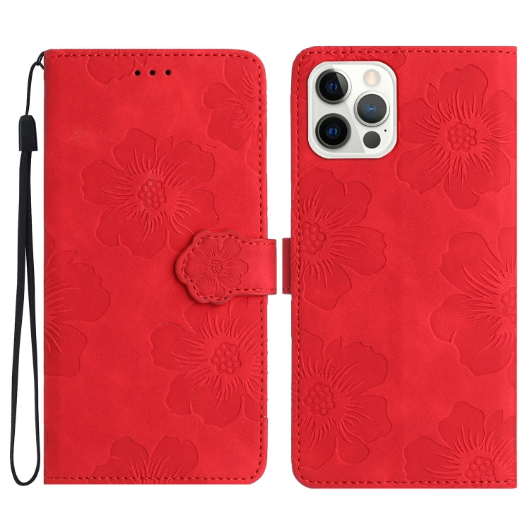 Flower Embossing Pattern Leather Phone Case, For iPhone 16e, For iPhone 16 Pro Max, For iPhone 16 Pro, For iPhone 16 Plus