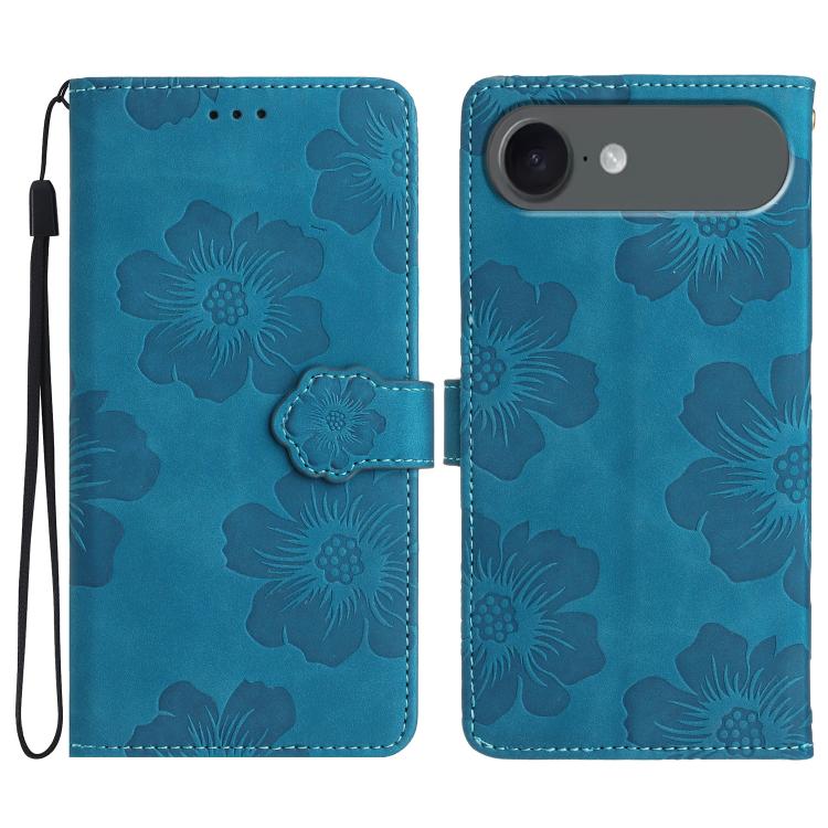 Flower Embossing Pattern Leather Phone Case, For iPhone 16e, For iPhone 16 Pro Max, For iPhone 16 Pro, For iPhone 16 Plus