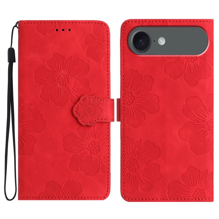 Flower Embossing Pattern Leather Phone Case, For iPhone 16e, For iPhone 16 Pro Max, For iPhone 16 Pro, For iPhone 16 Plus