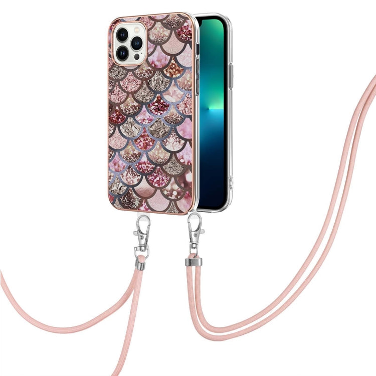 Electroplating Pattern IMD TPU Shockproof Case with Neck Lanyard, For iPhone 15 Pro Max, For iPhone 15 Pro, For iPhone 15 Plus, For iPhone 15
