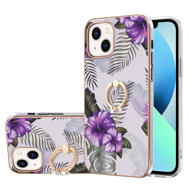 Electroplating Pattern IMD TPU Shockproof Case with Rhinestone Ring Holder, For iPhone 15 Pro Max, For iPhone 15 Pro, For iPhone 15 Plus, For iPhone 15