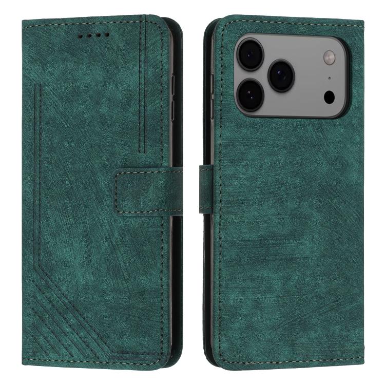 Skin Feel Stripe Pattern Leather Phone Case with Lanyard, For iPhone 18 Pro / 17 Pro, For iPhone 18 Pro Max / 17 Pro Max, For iPhone 17, For iPhone 17 Air