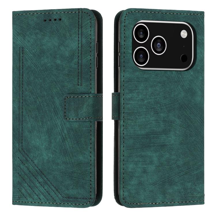 Skin Feel Stripe Pattern Leather Phone Case with Lanyard, For iPhone 18 Pro / 17 Pro, For iPhone 18 Pro Max / 17 Pro Max, For iPhone 17, For iPhone 17 Air