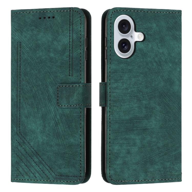 Skin Feel Stripe Pattern Leather Phone Case with Lanyard, For iPhone 18 Pro / 17 Pro, For iPhone 18 Pro Max / 17 Pro Max, For iPhone 17, For iPhone 17 Air