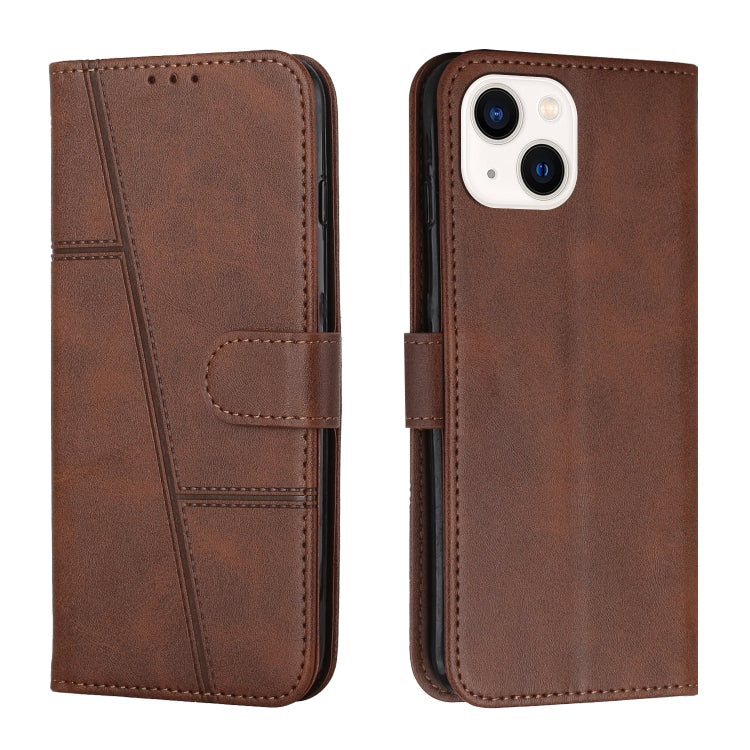 Stitching Calf Texture Buckle Leather Phone Case