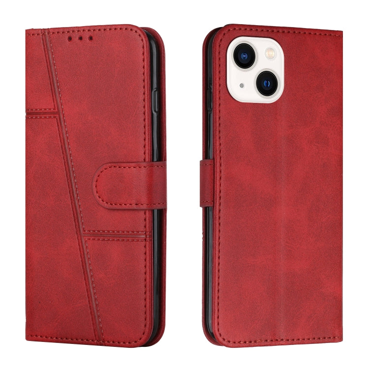 Stitching Calf Texture Buckle Leather Phone Case
