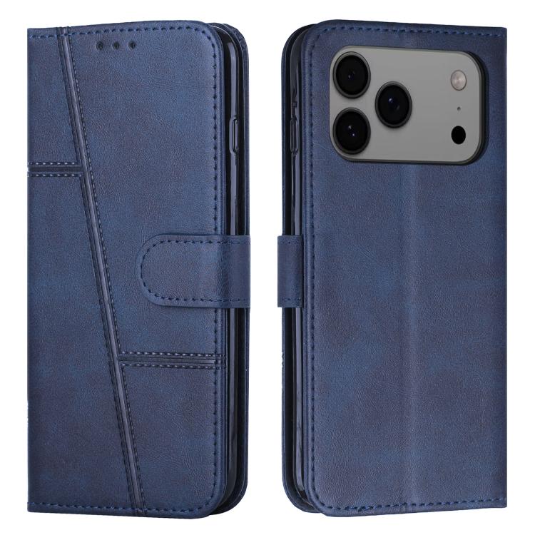 Stitching Calf Texture Buckle Leather Phone Case