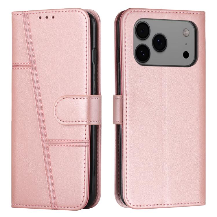 Stitching Calf Texture Buckle Leather Phone Case