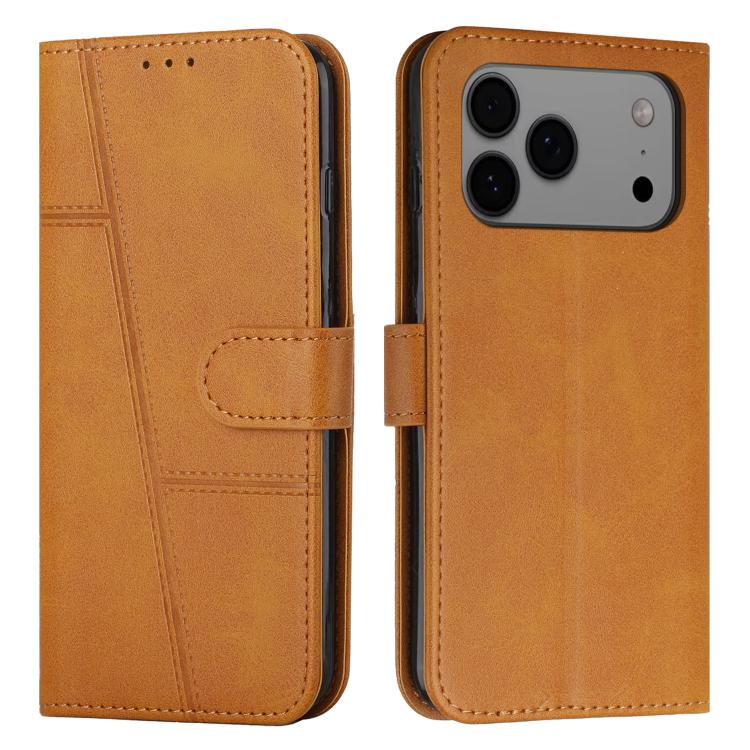 Stitching Calf Texture Buckle Leather Phone Case