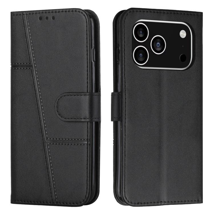 Stitching Calf Texture Buckle Leather Phone Case