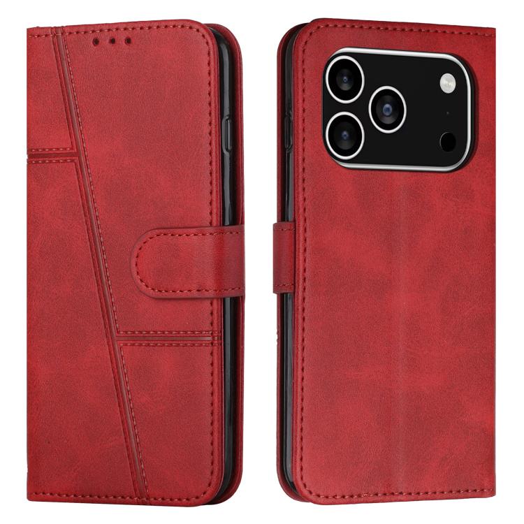 Stitching Calf Texture Buckle Leather Phone Case