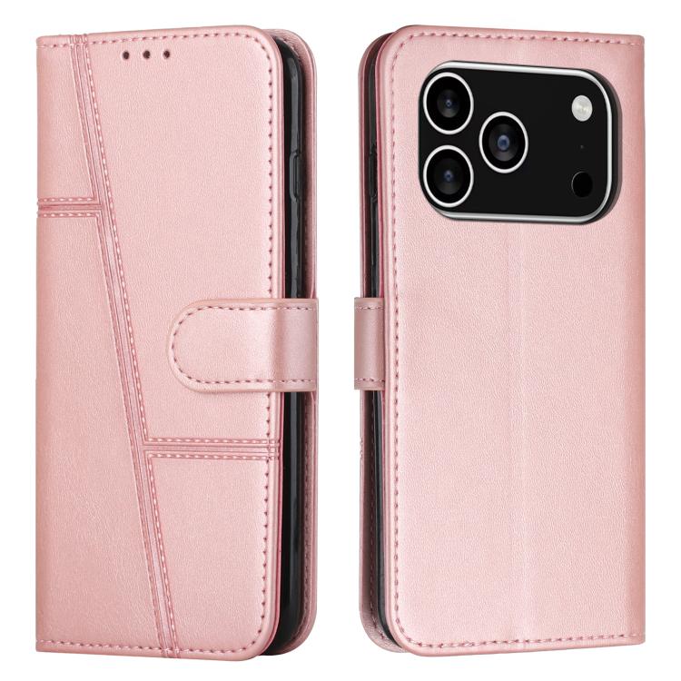 Stitching Calf Texture Buckle Leather Phone Case