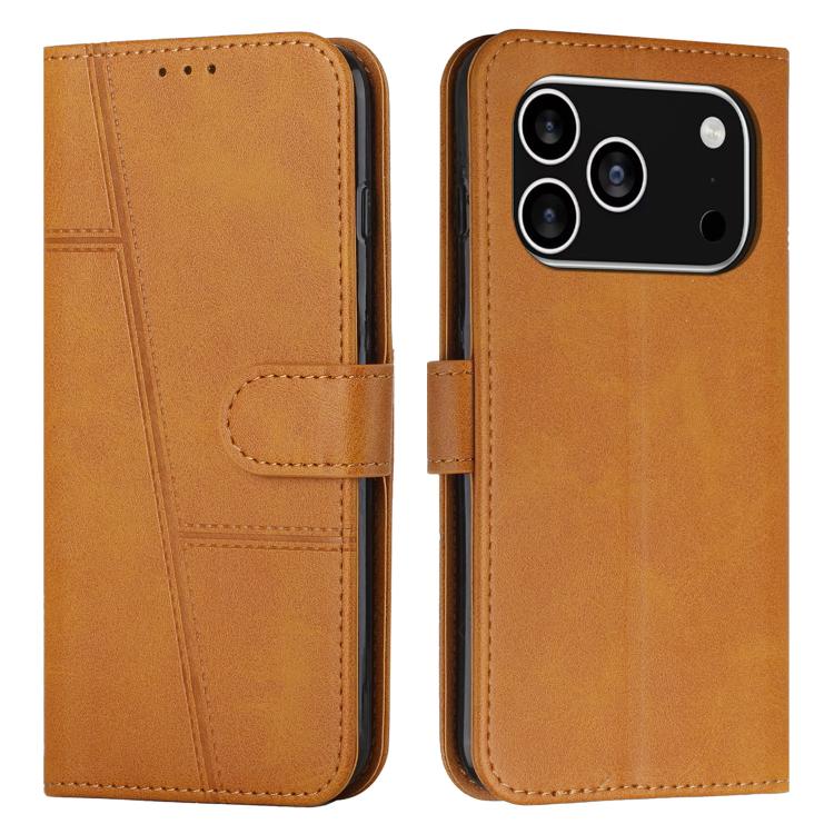 Stitching Calf Texture Buckle Leather Phone Case