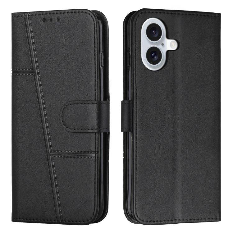 Stitching Calf Texture Buckle Leather Phone Case