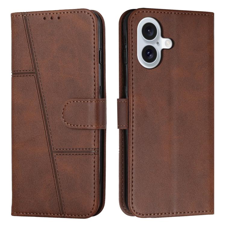 Stitching Calf Texture Buckle Leather Phone Case