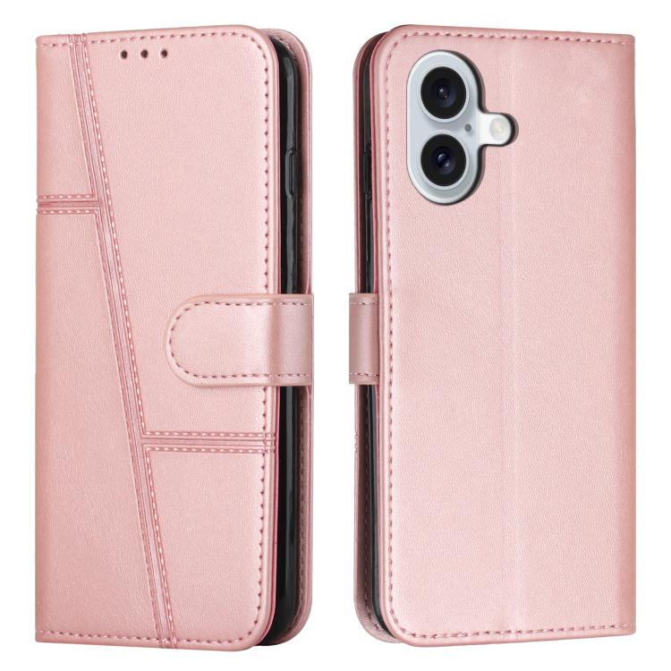 Stitching Calf Texture Buckle Leather Phone Case