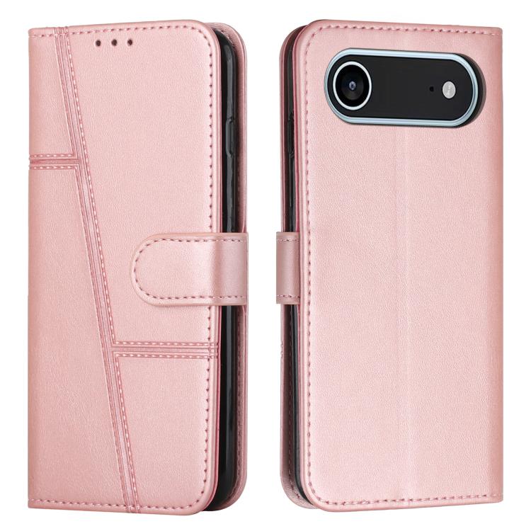 Stitching Calf Texture Buckle Leather Phone Case