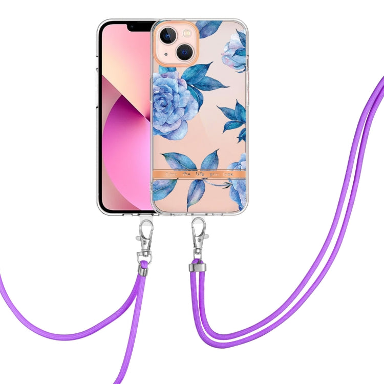 Flowers and Plants Series IMD TPU Phone Case with Lanyard, For iPhone 15 Pro Max, For iPhone 15 Pro, For iPhone 15 Plus, For iPhone 15