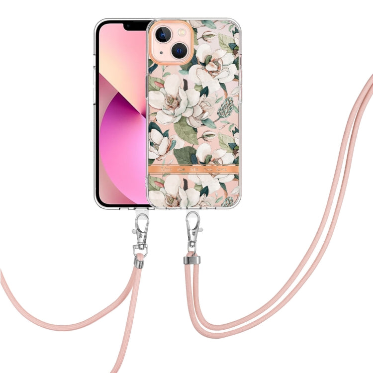 Flowers and Plants Series IMD TPU Phone Case with Lanyard, For iPhone 15 Pro Max, For iPhone 15 Pro, For iPhone 15 Plus, For iPhone 15