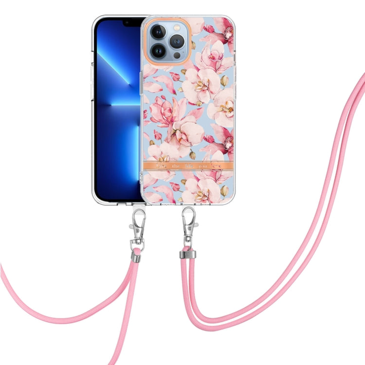 Flowers and Plants Series IMD TPU Phone Case with Lanyard, For iPhone 15 Pro Max, For iPhone 15 Pro, For iPhone 15 Plus, For iPhone 15
