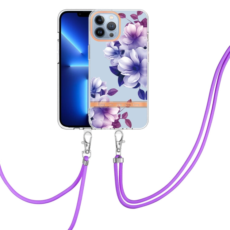 Flowers and Plants Series IMD TPU Phone Case with Lanyard, For iPhone 15 Pro Max, For iPhone 15 Pro, For iPhone 15 Plus, For iPhone 15