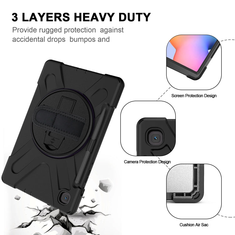 Shockproof Colorful Silicone + PC Protective Case with Holder & Shoulder Strap & Hand Strap & Pen Slot, For Samsung Galaxy Tab S6 Lite P610, For iPad Pro 12.9 2021 / 2020