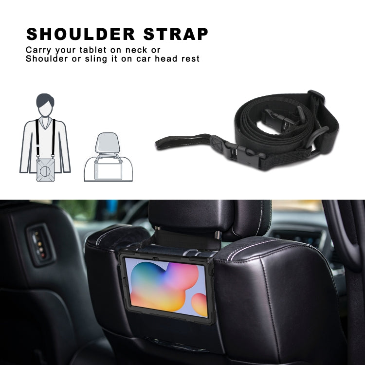 Shockproof Colorful Silicone + PC Protective Case with Holder & Shoulder Strap & Hand Strap & Pen Slot, For Samsung Galaxy Tab S6 Lite P610, For iPad Pro 12.9 2021 / 2020