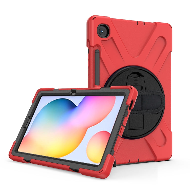 Shockproof Colorful Silicone + PC Protective Case with Holder & Shoulder Strap & Hand Strap & Pen Slot