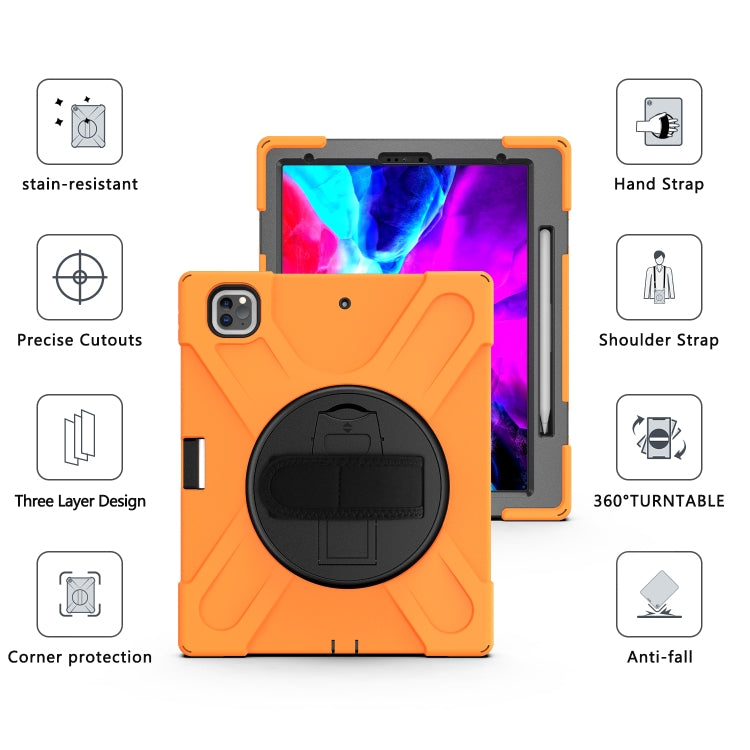 Shockproof Colorful Silicone + PC Protective Case with Holder & Shoulder Strap & Hand Strap & Pen Slot