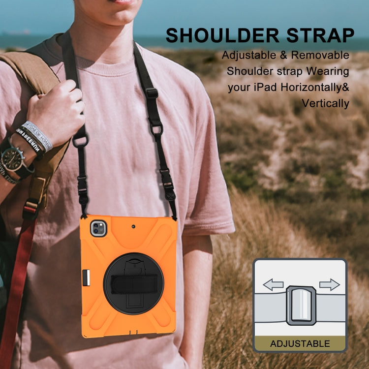 Shockproof Colorful Silicone + PC Protective Case with Holder & Shoulder Strap & Hand Strap & Pen Slot