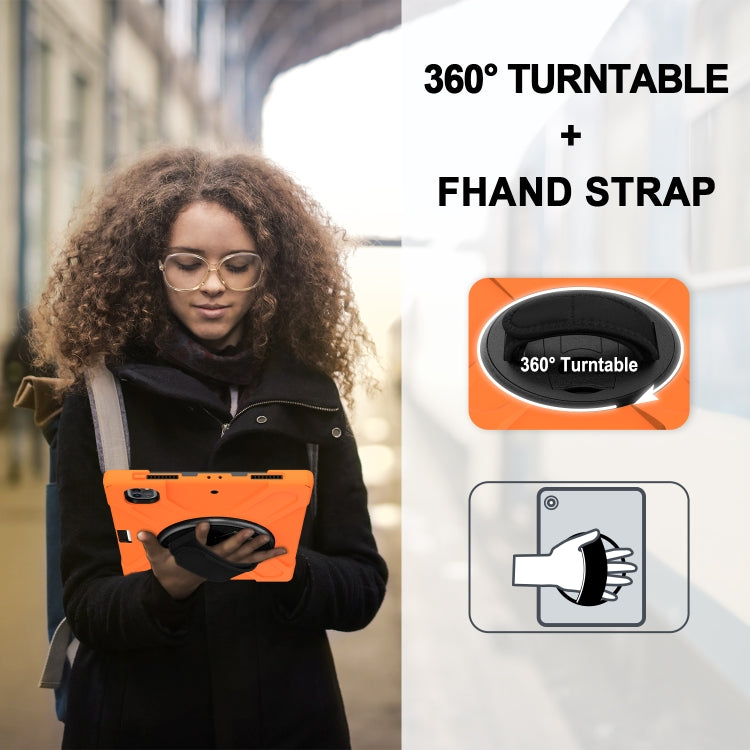 Shockproof Colorful Silicone + PC Protective Case with Holder & Shoulder Strap & Hand Strap & Pen Slot