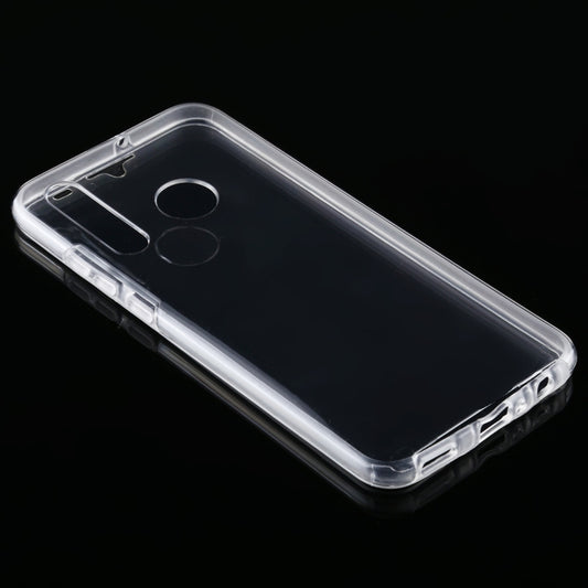 Transparent PC+TPU hybrid case displaying Galaxy A50 design and premium build quality from multiple angles