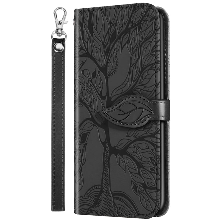 Life Tree Embossing Pattern Leather Phone Case