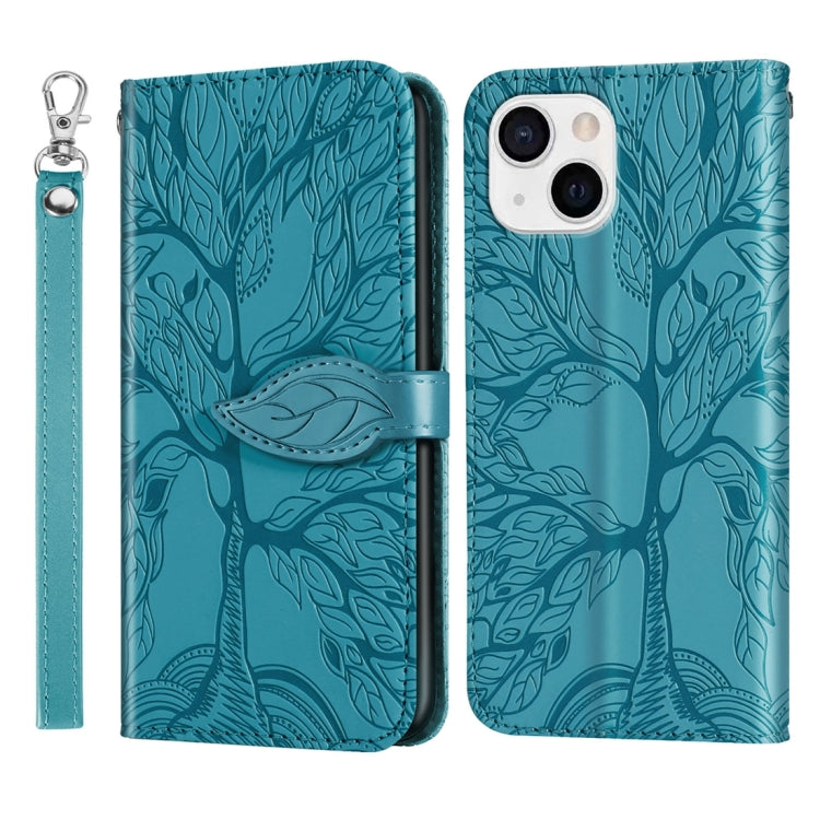 Life Tree Embossing Pattern Leather Phone Case
