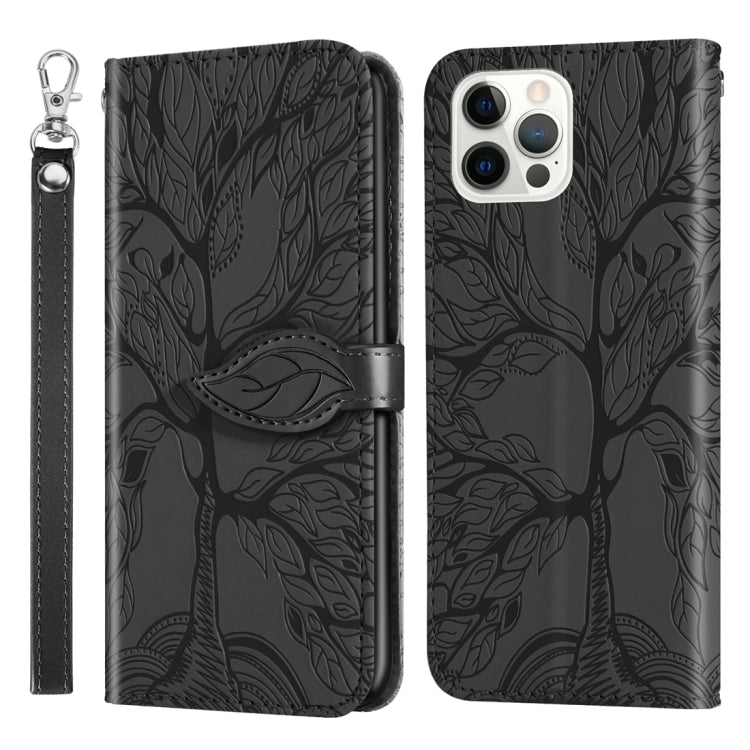 Life Tree Embossing Pattern Leather Phone Case