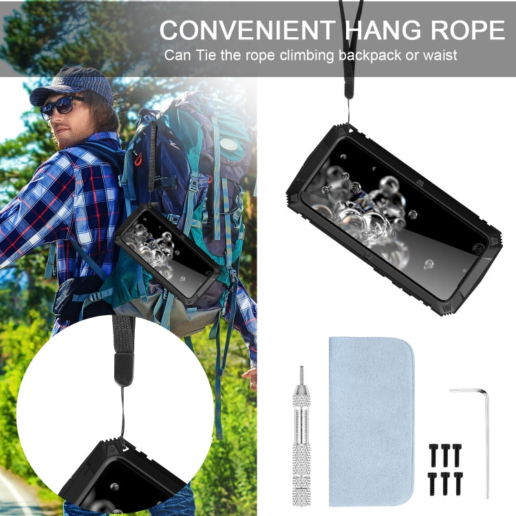 R-JUST Waterproof Shockproof Dustproof Metal + Silicone Protective Case