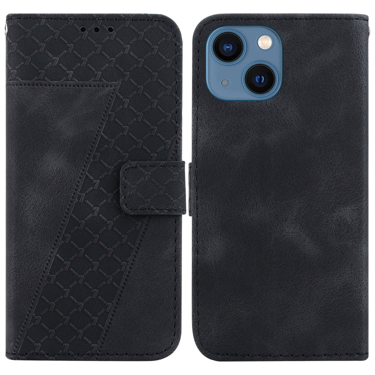 Seven-shaped Embossed Leather Phone Case, For iPhone 15, For iPhone 14 Plus, For iPhone 14, For iPhone 14 Pro