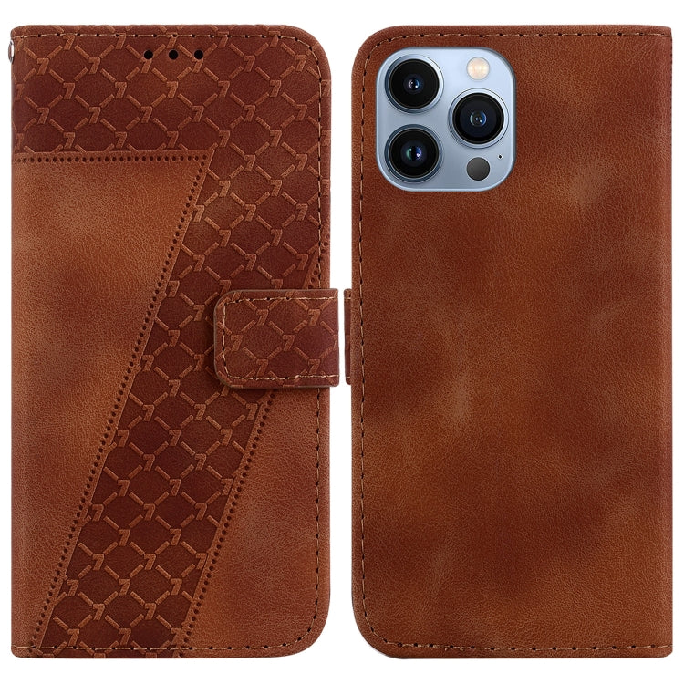 Seven-shaped Embossed Leather Phone Case, For iPhone 15, For iPhone 14 Plus, For iPhone 14, For iPhone 14 Pro