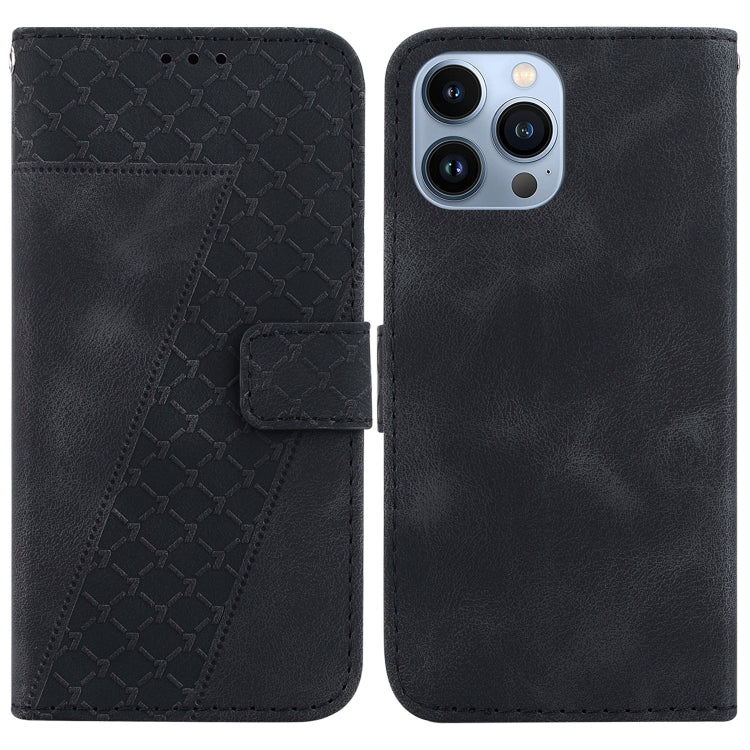 Seven-shaped Embossed Leather Phone Case, For iPhone 15, For iPhone 14 Plus, For iPhone 14, For iPhone 14 Pro