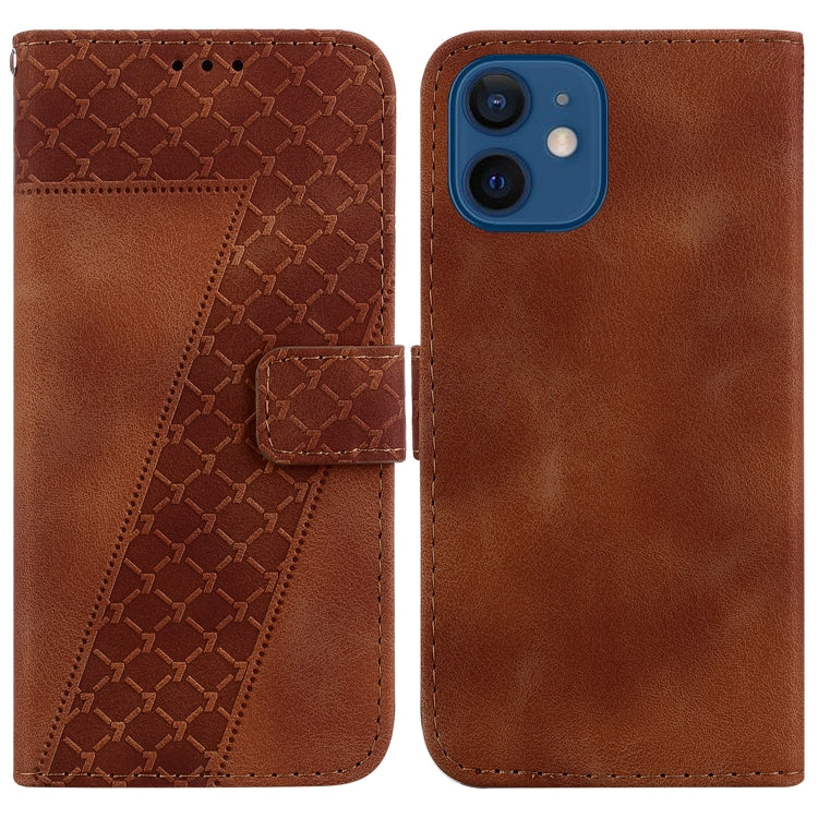 Seven-shaped Embossed Leather Phone Case, For iPhone 13, For iPhone 13 mini, For iPhone 12 / 12 Pro, For iPhone 12 Pro Max