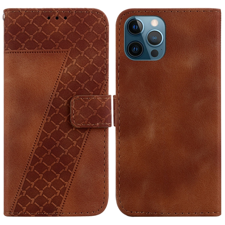 Seven-shaped Embossed Leather Phone Case, For iPhone 13, For iPhone 13 mini, For iPhone 12 / 12 Pro, For iPhone 12 Pro Max