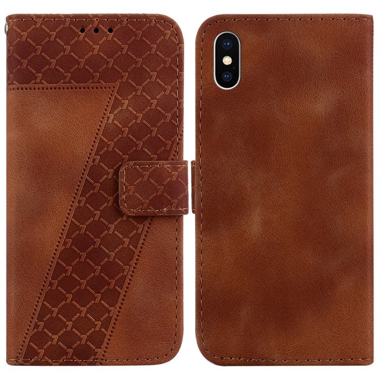 Seven-shaped Embossed Leather Phone Case, For iPhone X / XS, For iPhone XR, For iPhone XS Max