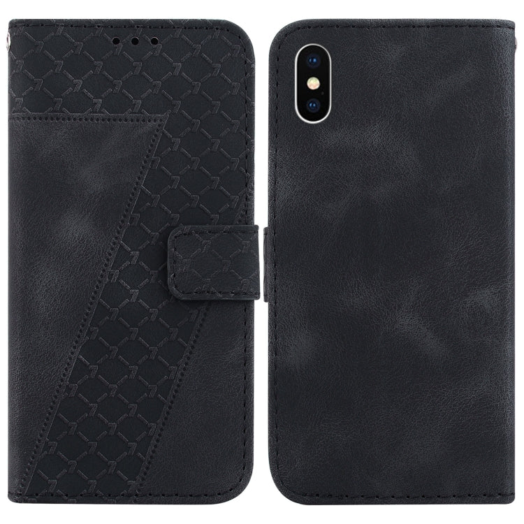 Seven-shaped Embossed Leather Phone Case, For iPhone X / XS, For iPhone XR, For iPhone XS Max