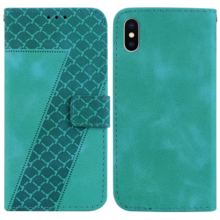 Seven-shaped Embossed Leather Phone Case, For iPhone X / XS, For iPhone XR, For iPhone XS Max