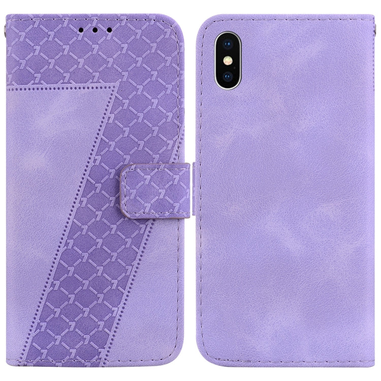 Seven-shaped Embossed Leather Phone Case, For iPhone X / XS, For iPhone XR, For iPhone XS Max