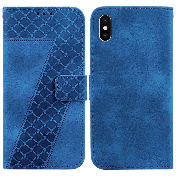 Seven-shaped Embossed Leather Phone Case, For iPhone X / XS, For iPhone XR, For iPhone XS Max