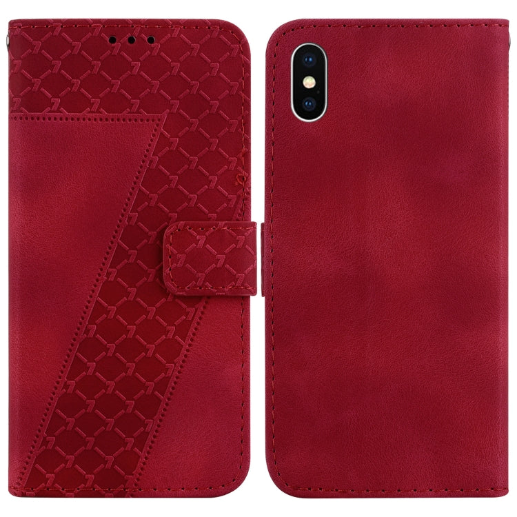 Seven-shaped Embossed Leather Phone Case, For iPhone X / XS, For iPhone XR, For iPhone XS Max